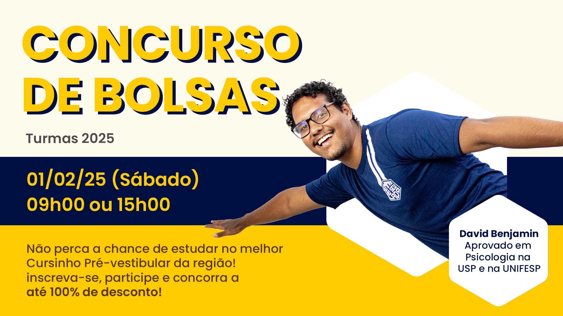 Banner do Concurso de Bolsas do Poliedro Guarulhos